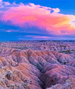 Badlands National Park Sunset paint by numbers