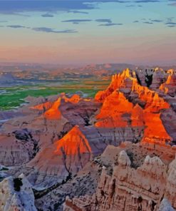 Badlands Sunset Landscape paint by numbers