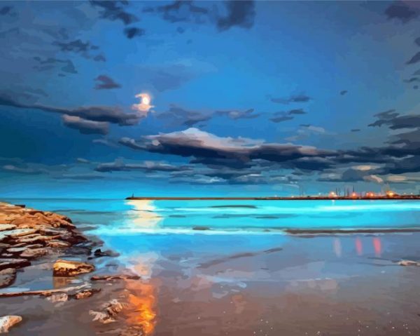 Beach at Night paint by numbers