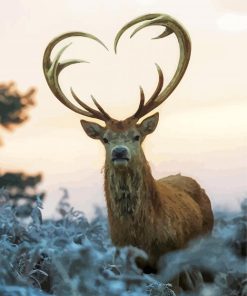 Beautiful Deer Heart paint by numbers