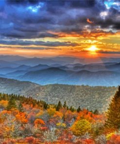 Beautiful Virginia Mountains at Sunset paint by numbers