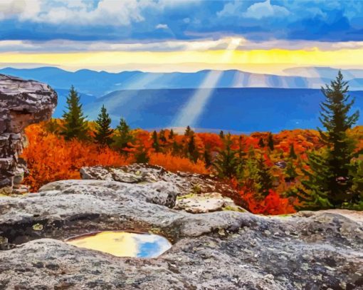 Beautiful Virginia Mountains paint by numbers