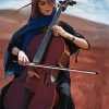 Beautiful Woman Playing Cello paint by numbers