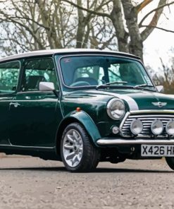 Green Classic Mini Cooper paint by numbers