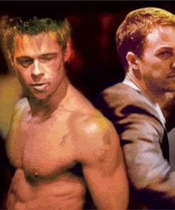 Brad Pitt and Edward Norton Fight Club paint by numbers