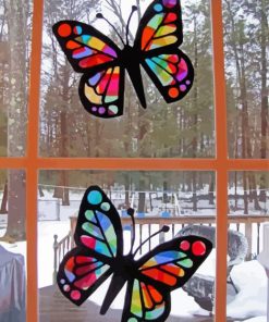 Butterflies Suncatcher paint by numbers