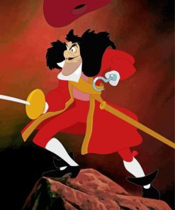 Captain Hook Cartoon Character paint by numbers