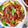 Chicken Livers with Tomatoes and Pasta paint by numbers