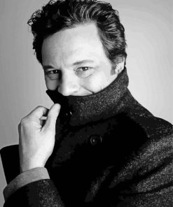 Colin Firth Black and White paint by numbers