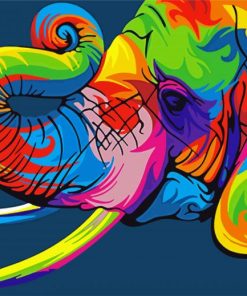 Colorful Elephant Head paint by numbers