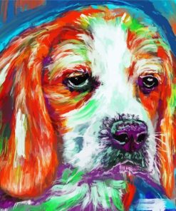 Colorful Beagle paint by numbers