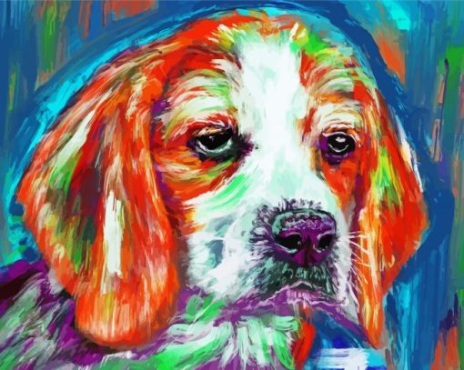 Colorful Beagle paint by numbers