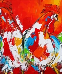 Colorful Chickens paint by numbers