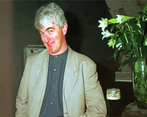 Comedian Dermot Morgan paint by numbers