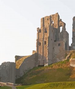 Corfe Castle paint by numbers