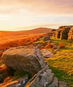 Dartmoor National Park at Sunset paint by numbers