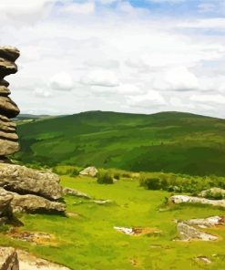 Dartmoor National Park Landscape paint by numbers