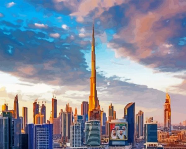 Dubai Skyline paint by numbers
