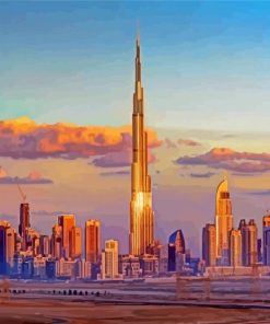 Dubai Skyline paint by numbers