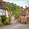 English Village Houses paint by numbers