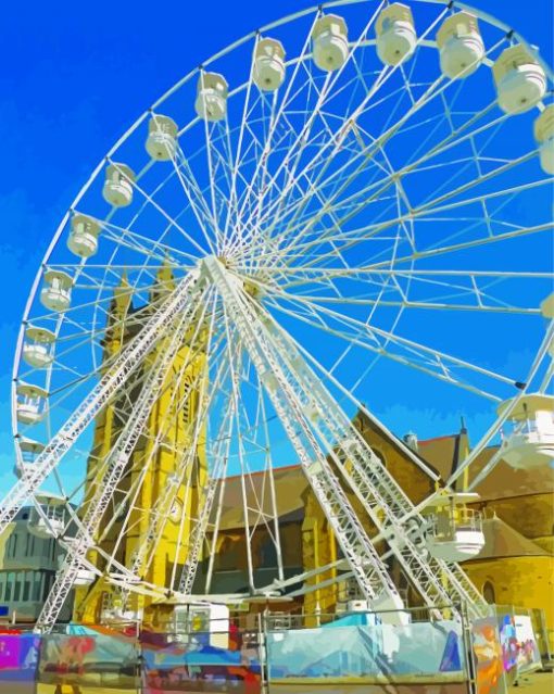 White Fairground Ride paint by numbers