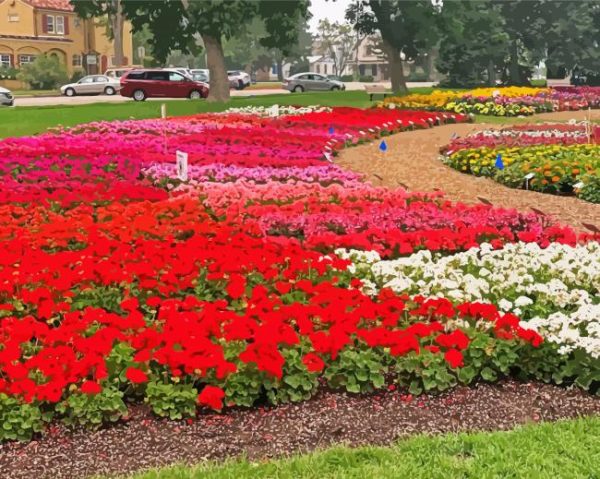 Flower Trail Landscape paint by numbers