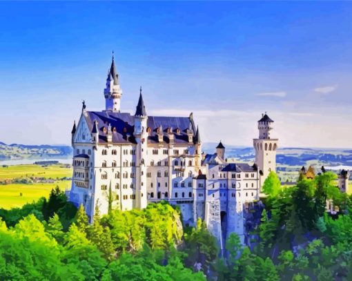 Fussen Neuschwanstein Castle paint by numbers