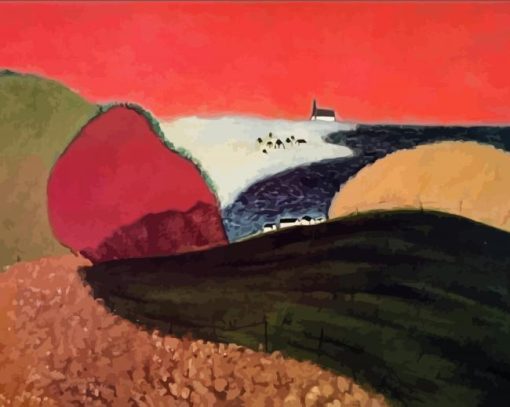 Gaspe Pink Sky by Milton Avery paint by numbers