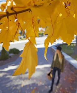 Golden Leaf Promenade paint by numbers