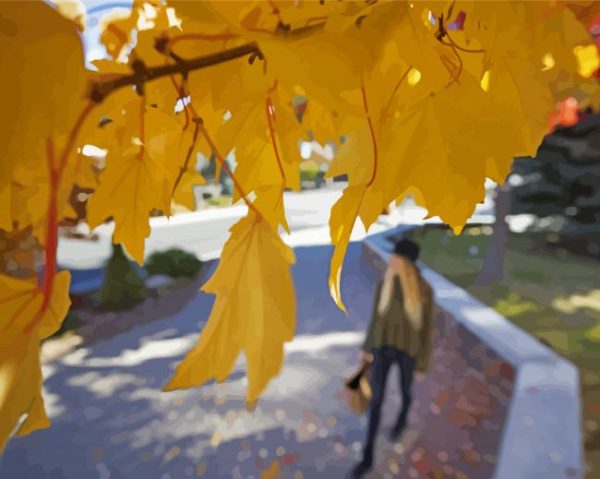 Golden Leaf Promenade paint by numbers