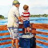 Grandpa And Grandson Fishing paint by numbers