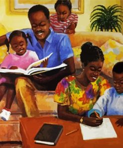 Happy Black Family paint by numbers