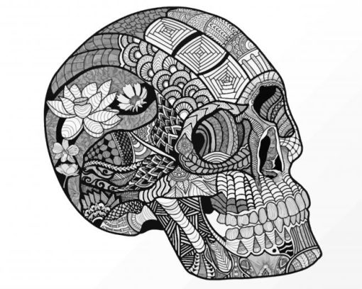 Head Skull Zentangle paint by numbers