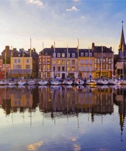 Honfleur Buildings France paint by numbers