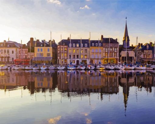 Honfleur Buildings France paint by numbers