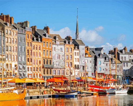 Honfleur Buildings paint by numbers