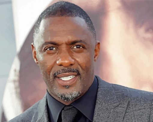 Idris Elba Actor paint by numbers