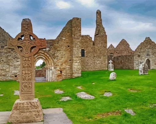 Clonmacnoise Ireland paint by numbers