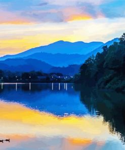 Lake Junaluska Landscape paint by numbers