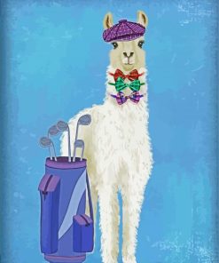 Llama Golfing paint by numbers