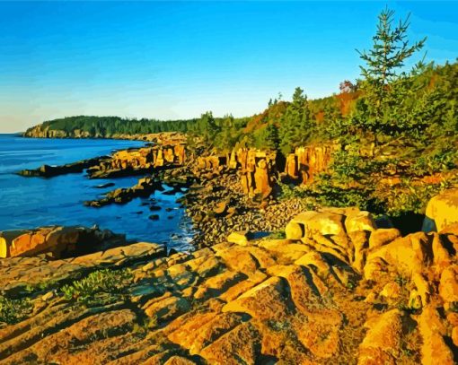 Maine Coast Landscape paint by numbers