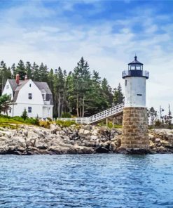 Maine Coast Lighthouse paint by numbers