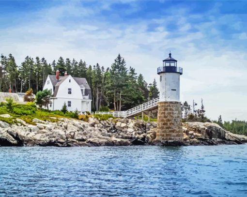 Maine Coast Lighthouse paint by numbers