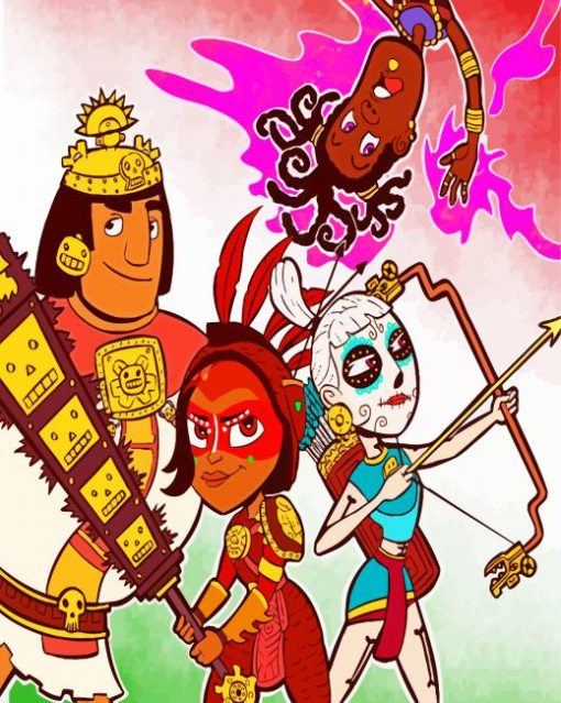 Maya and The Three Characters paint by numbers