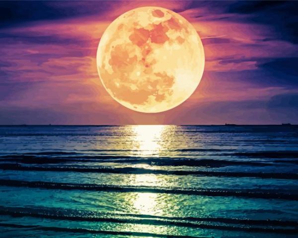 Moon Seascape paint by numbers