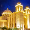 Morazán Plaza in San Salvador at Night paint by numbers