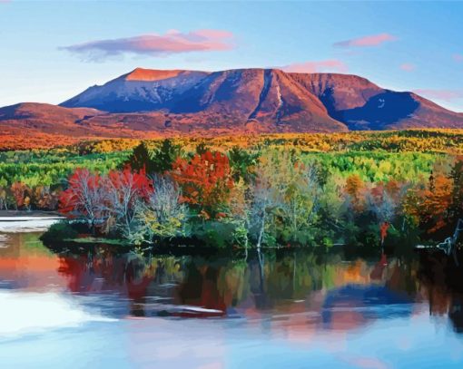 Mount Katahdin Landscape paint by numbers