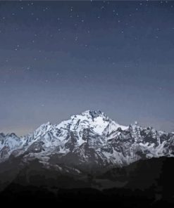 Snowy Mountains and Sky paint by numbers