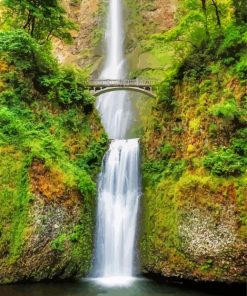 Multnomah Falls and Bridge paint by numbers