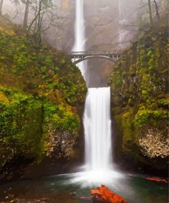 Multnomah Waterfall paint by numbers